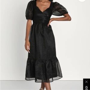 Lulu's Black Midi Dress